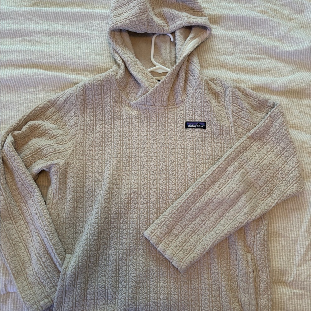 Patagonia Beige Hooded Pullover Fleece